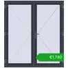 Pricing Entrance doors 1880x2100 mm DOOR OPTIMUM REHAU BRILLANT ANTHRACITE_GREY_STRUKTURAL two-sided. Price: 1739,81 €