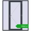 Pricing Entrance doors 1800x2100 mm DOOR KORSA OPTIMUM REHAU BRILLANT ANTHRACITE_GREY_STRUKTURAL two-sided. Price: 4259,51 zł