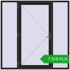 Pricing Entrance doors 2100x2100 mm DOOR KORSA OPTIMUM REHAU BRILLANT BLACK_ULTI-MATT two-sided. Price: 7 518.98 PLN