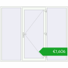 Pricing Entrance doors 2600x2150 mm DOOR ENERGY-SAVING REHAU SYNEGO RAL 9016 Traffic white two-sided. Price: 1605,61 €