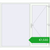 Pricing Entrance doors 2300x2100 mm DOOR KORSA ENERGY-SAVING REHAU SYNEGO RAL 9016 Traffic white two-sided. Price: 1530,39 €