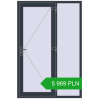 Pricing Entrance doors 1400x2100 mm DOOR KORSA OPTIMUM REHAU BRILLANT ANTHRACITE_GREY_STRUKTURAL two-sided. Price: 5 968.86 PLN