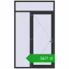 Pricing Entrance doors 1500x2500 mm DOOR ENERGY-SAVING REHAU SYNEGO ANTHRACITE_GREY_GLATT two-sided. Price: 5670,53 zł
