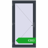 Pricing Entrance doors 1050x2075 mm DOOR KORSA OPTIMUM REHAU BRILLANT ANTHRACITE_GREY_STRUKTURAL two-sided. Price: 802,99 €