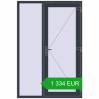 Pricing Entrance doors 1350x2015 mm DOOR KORSA OPTIMUM REHAU BRILLANT ANTHRACITE_GREY_STRUKTURAL two-sided. Price: 1 333.97 EUR