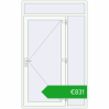 Pricing Entrance doors 1400x2300 mm DOOR KORSA OPTIMUM REHAU BRILLANT RAL 9016 Traffic white two-sided. Price: 830,60 €