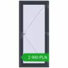 Pricing Internal doors 950x2120 mm REHAU BASE 60 (Z74) ANTHRACITE_GREY_STRUKTURAL two-sided. Price: 2 989.61 PLN