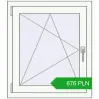 Pricing Tilt-and-Turn 690x790 mm REHAU OPTIMUM EURO-DESIGN 70 RAL 9016 Traffic white two-sided. Price: 676.3 PLN
