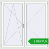 Pricing Tilt-and-Turn 1500x1500 mm REHAU OPTIMUM EURO-DESIGN 70 RAL 9016 Traffic white two-sided. Price: 2 057.6 PLN