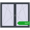 Pricing Tilt-and-Turn 1725x1475 mm REHAU ENERGY-SAVING SYNEGO MD ANTHRACITE_GREY_STRUKTURAL two-sided. Price: 696,58 €