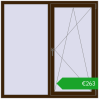 Pricing Tilt-and-Turn 1500x1500 mm EPSILON OPTIMA DARK_OAK two-sided. Price: 262,53 €