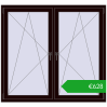Ustalenie cen Okna skrzydłowe 1530x1415 mm REHAU ENERGY-SAVING SYNEGO MD CHOCOLATE_BROWN dwustronny. Cena: 628,31 €