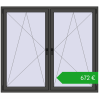 Pricing Tilt-and-Turn 1755x1550 mm REHAU ENERGY-SAVING SYNEGO MD BASALT_GREY two-sided. Price: 672,02 €