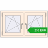 Pricing Tilt-and-Turn 990x560 mm REHAU OPTIMUM EURO-DESIGN 70 CREAME_WHITE_50L-2 two-sided. Price: 237.52 EUR