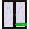 Ustalenie cen Okna skrzydłowe 1335x1520 mm REHAU ENERGY-SAVING SYNEGO MD BLACK_BROWN dwustronny. Cena: 573,12 €