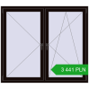 Pricing Tilt-and-Turn 1600x1400 mm REHAU ENERGY-SAVING SYNEGO MD BLACK_BROWN two-sided. Price: 3 441.16 PLN