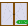 Pricing Tilt-and-Turn 2600x2300 mm REHAU OPTIMUM EURO-DESIGN 70 GOLDEN OAK two-sided. Price: 8 310.54 PLN
