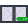 Pricing Tilt-and-Turn 1350x890 mm REHAU ENERGY-SAVING SYNEGO MD ANTHRACITE_GREY_STRUKTURAL two-sided. Price: 499,15 €