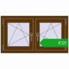 Pricing Tilt-and-Turn 990x545 mm EPSILON OPTIMA WALNUT two-sided. Price: 121,47 €
