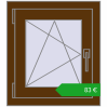 Ustalenie cen Okna skrzydłowe 500x560 mm EPSILON OPTIMA WALNUT dwustronny. Cena: 82,96 €