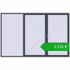 Ustalenie cen Okna skrzydłowe 3600x2300 mm REHAU OPTIMUM EURO-DESIGN 70 ANTHRACITE_GREY_STRUKTURAL dwustronny. Cena: 2213,68 €