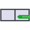 Pricing Tilt-and-Turn 1300x550 mm REHAU OPTIMUM EURO-DESIGN 70 ANTHRACITE_GREY_STRUKTURAL two-sided. Price: 739.63 PLN