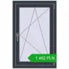 Pricing Tilt-and-Turn 650x1000 mm REHAU ENERGY-SAVING SYNEGO MD ANTHRACITE_GREY_STRUKTURAL two-sided. Price: 1 462.18 PLN