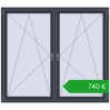 Ustalenie cen Okna skrzydłowe 1755x1550 mm REHAU ENERGY-SAVING SYNEGO MD ANTHRACITE_GREY_STRUKTURAL dwustronny. Cena: 739,57 €