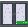 Pricing Tilt-and-Turn 1200x1100 mm REHAU OPTIMUM EURO-DESIGN 70 ANTHRACITE_GREY_STRUKTURAL two-sided. Price: 396,95 €