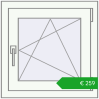 Ustalenie cen Okna skrzydłowe 570x570 mm KORSA BRILLANT DESIGN. Cena: 258,65 €