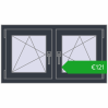 Pricing Tilt-and-Turn 990x545 mm EPSILON OPTIMA ANTHRACITE_GREY_STRUKTURAL two-sided. Price: 121,47 €