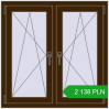 Pricing Tilt-and-Turn 1000x1000 mm REHAU OPTIMUM EURO-DESIGN 70 DARK_OAK two-sided. Price: 2 138.1 PLN