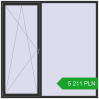 Pricing Tilt-and-Turn 2200x2200 mm REHAU OPTIMUM EURO-DESIGN 70 ANTHRACITE_GREY_GLATT two-sided. Price: 5 211.44 PLN