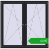 Ustalenie cen Okna skrzydłowe 1590x1565 mm REHAU ENERGY-SAVING SYNEGO MD BLACK_ULTI-MATT dwustronny. Cena: 694,93 €