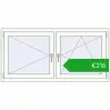 Pricing Tilt-and-Turn 1490x730 mm REHAU OPTIMUM EURO-DESIGN 70 RAL 9016 Traffic white two-sided. Price: 215,79 €