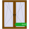 Ustalenie cen Okna skrzydłowe 1365x1595 mm REHAU ENERGY-SAVING SYNEGO MD GOLDEN OAK dwustronny. Cena: 659,05 €