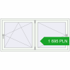 Pricing Tilt-and-Turn 1840x880 mm REHAU OPTIMUM EURO-DESIGN 70 RAL 9016 Traffic white two-sided. Price: 1 695.49 PLN