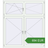 Pricing Tilt-and-Turn 1600x1800 mm REHAU EURO 70 RAL 9016 Traffic white two-sided. Price: 693.51 EUR