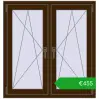 Pricing Tilt-and-Turn 1035x1085 mm REHAU ENERGY-SAVING SYNEGO MD DARK_OAK two-sided. Price: 454,96 €