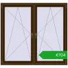 Pricing Tilt-and-Turn 1650x1535 mm REHAU ENERGY-SAVING SYNEGO MD DARK_OAK two-sided. Price: 703,53 €