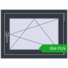 Pricing Tilt-and-Turn 750x550 mm REHAU OPTIMUM EURO-DESIGN 70 ANTHRACITE_GREY_STRUKTURAL two-sided. Price: 854.34 PLN