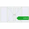 Pricing Tilt-and-Turn 2500x1400 mm REHAU OPTIMUM EURO-DESIGN 70 RAL 9016 Traffic white two-sided. Price: 673,68 €