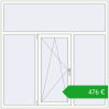Pricing Tilt-and-Turn 1800x1800 mm REHAU OPTIMUM EURO-DESIGN 70 RAL 9016 Traffic white two-sided. Price: 476,42 €