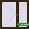 Ustalenie cen Okna skrzydłowe 1500x1500 mm KORSA OPTIMUM REHAU EURO 70 DARK_OAK dwustronny. Cena: 667.47 EUR