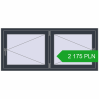Pricing Tilt-and-Turn 1600x700 mm REHAU OPTIMUM EURO-DESIGN 70 ANTHRACITE_GREY_STRUKTURAL two-sided. Price: 2 174.87 PLN