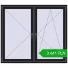 Pricing Tilt-and-Turn 1600x1400 mm REHAU ENERGY-SAVING SYNEGO MD BLACK_ULTI-MATT two-sided. Price: 3 441.16 PLN