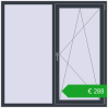 Pricing Tilt-and-Turn 1500x1500 mm EPSILON OPTIMA ANTHRACITE_GREY_STRUKTURAL two-sided. Price: 288,14 €
