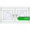 Pricing Tilt-and-Turn 990x530 mm REHAU OPTIMUM EURO-DESIGN 70 RAL 9016 Traffic white two-sided. Price: 206,93 €
