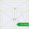 Pricing Tilt-and-Turn 1500x1500 mm REHAU OPTIMUM EURO-DESIGN 70 RAL 9016 Traffic white two-sided. Price: 570.52 EUR