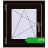 Pricing Tilt-and-Turn 500x560 mm REHAU OPTIMUM EURO-DESIGN 70 BLACK_BROWN two-sided. Price: 130,97 €